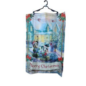 Disney Thomas Kinkade Mickey Mouse Minnie Caroling 28”x40”  Merry Christmas CB2